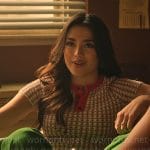 Noa’s red flower print knit top on Pretty Little Liars Original Sin