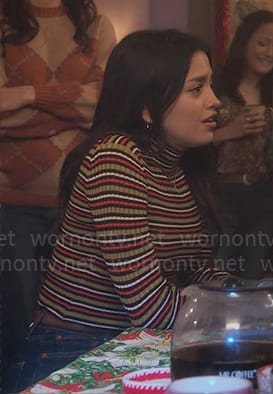 Noa’s striped rib knit top on Pretty Little Liars Original Sin