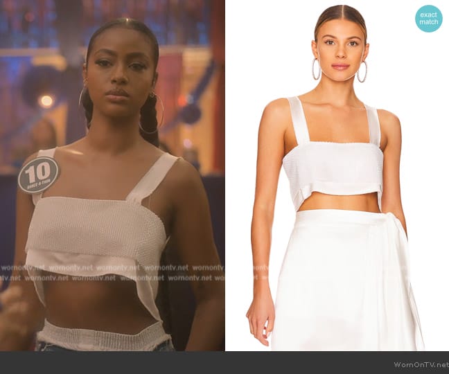 NONchalant Label Capri Sequin Top worn by Annika (Justine Skye) on Grown-ish