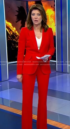 WornOnTV: Norah’s red suit on CBS Evening News | Norah O'Donnell ...