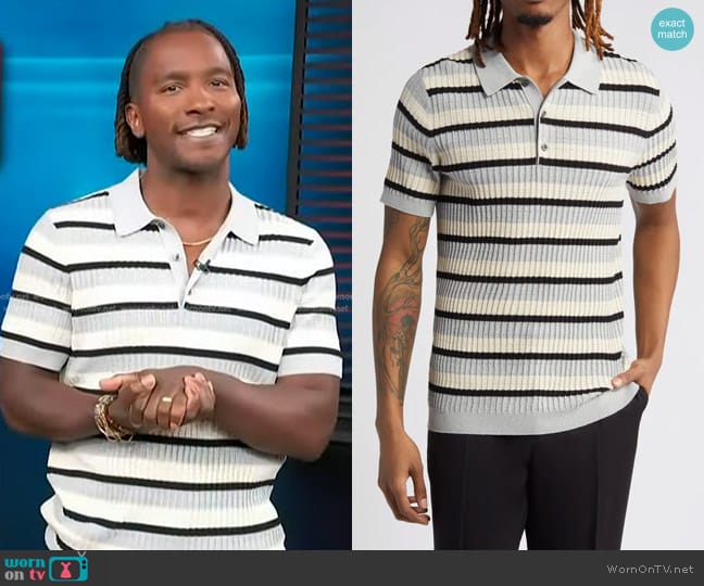 WornOnTV: Scott’s striped ribbed knit polo on Access Hollywood | Scott ...