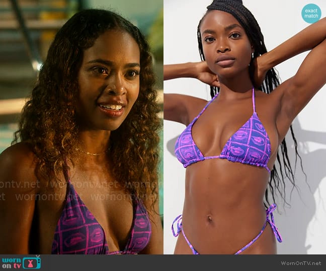 Out From Under at Urban Outfitters Tula Printed Triangle Bikini Top worn by Faran Bryant (Zaria) on Pretty Little Liars Original Sin