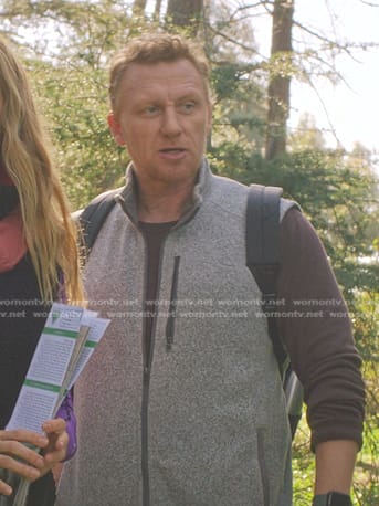 Owen's grey zip front vest on Greys Anatomy