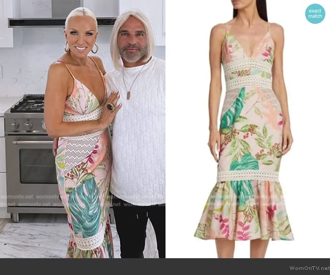 Patbo Tropicalia Fitted Midi Dress worn by Margaret Josephs on The Real Housewives of New Jersey