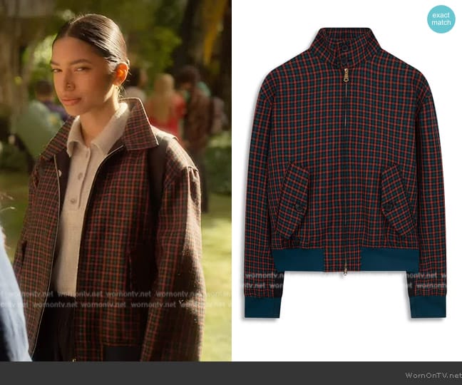 Paul Smith Plaid Full Zip Jacket worn by Zaara (Tara Raani) on Grown-ish