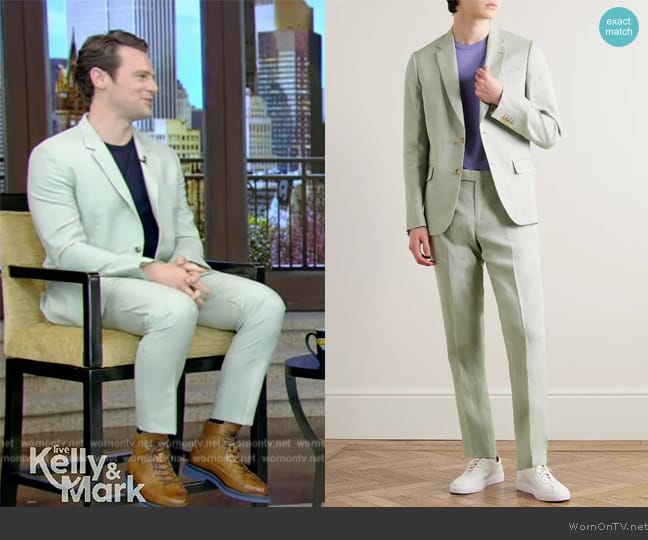 Paul Smith Soho Linen Suit Jacket worn by Jonathan Groff on Live with Kelly and Mark