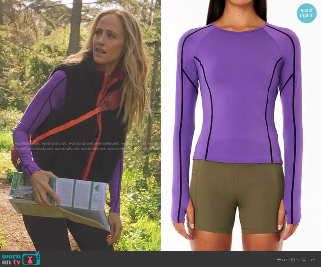 PE Nation Heat Race Is Active Top in Royal Lilac worn by Teddy Altman (Kim Raver) on Greys Anatomy