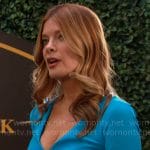 Phyllis's turquoise blue ruched front dress on The Young and the Restless