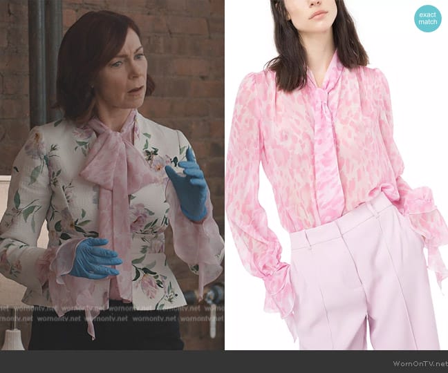 Pinko Printed Chiffon Blouse worn by Elsbeth Tascioni (Carrie Preston) on Elsbeth