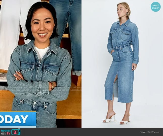 Pistola Amira Long Sleeve Denim Midi Dress worn by Grace Na on Today