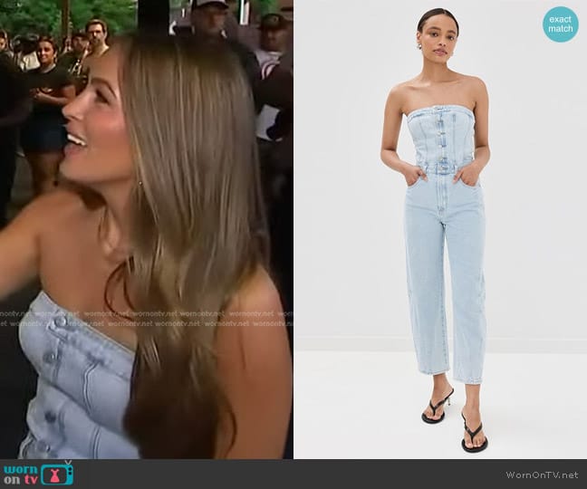 Pistola Daphne Jumpsuit in Impressionist worn by Emily Orozco on Access Hollywood