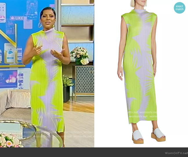 Pleats Please Issey Miyake Energy Synergy Piquant Midi-Dress worn by Tamron Hall on Tamron Hall Show