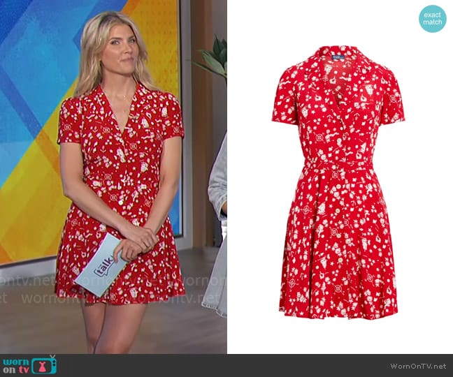 Polo Ralph Lauren Hampton belted minidress worn by Amanda Kloots on The Talk