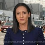 Priya Sridhar's navy ruched sleeve top on NBC News Daily