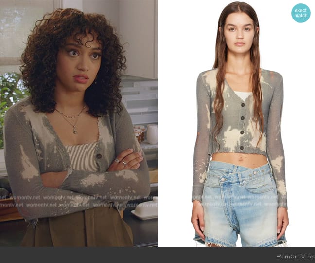 R13 Baby Cardigan worn by Olivia Baker (Samantha Logan) on All American