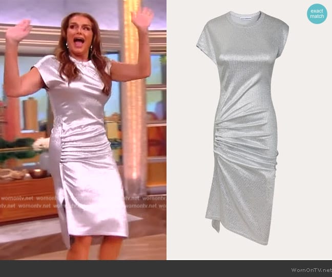 Rabanne Drape Pression Midi Dress worn by Brooke Shields on The View