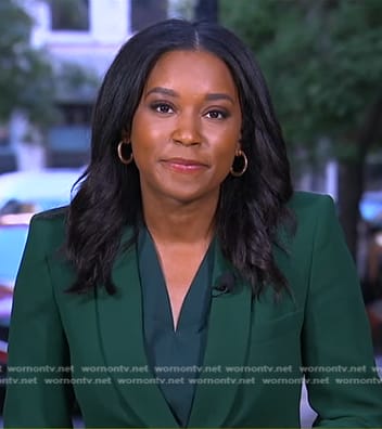 Rachel’s green blazer and pants on Good Morning America