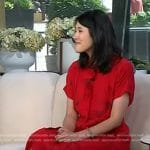 Rachel Khong’s red print dress on Today