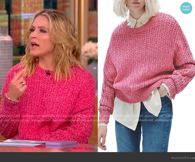 WornOnTV: Sara’s pink sweater and printed skirt on The View | Sara ...