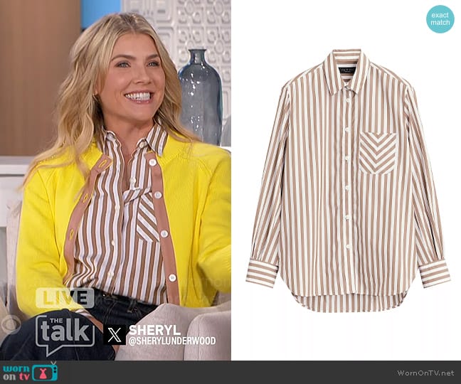 Rag and Bone Maxine Cotton Shirt worn by Amanda Kloots on The Talk