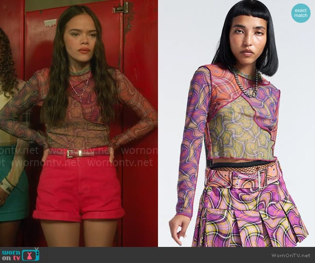 Ragged Priest Bopper Top worn by Minnie 'Mouse' Honrada (Malia Pyles) on Pretty Little Liars Original Sin