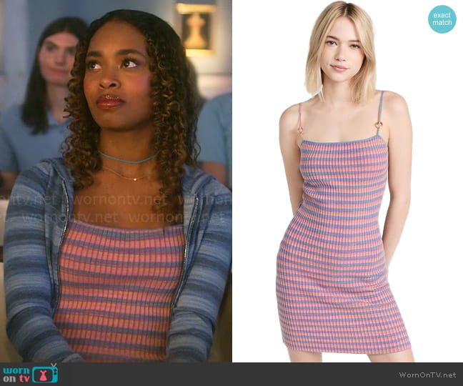 Rails Pilar Dress in Acapulco Stripe worn by Faran Bryant (Zaria) on Pretty Little Liars Original Sin