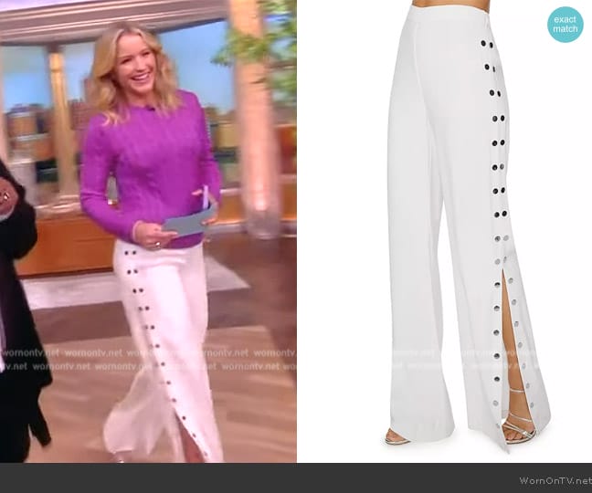 Ramy Brook Averie Embellished Wide Leg Pants worn by Sara Haines on The View