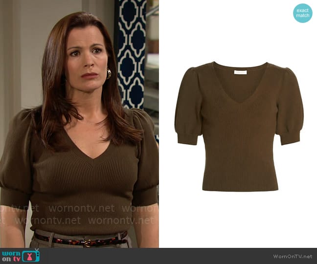 Ramy Brook Rory Sweater worn by Chelsea Lawson (Melissa Claire Egan) on The Young and the Restless