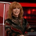 Reba’s embroidered mesh top on The Voice