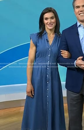 Rebecca Alexander's cap sleeve denim shirtdress on Today