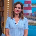 Rebecca’s blue chevron polo on Good Morning America