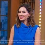 Rebecca’s blue sleeveless top on Good Morning America