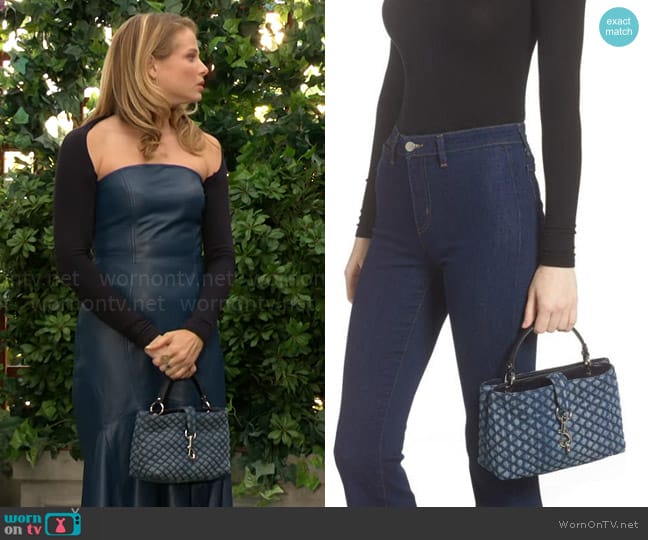 Rebecca Minkoff Denim Edie Satchel worn by Summer Newman (Allison Lanier) on The Young and the Restless