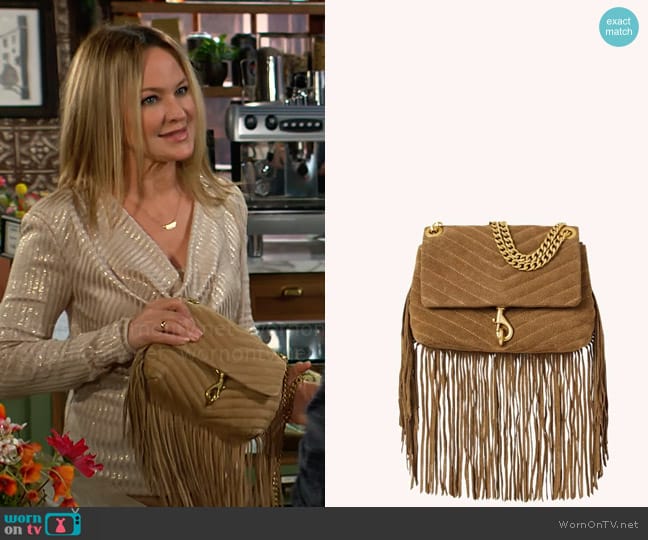 Rebecca Minkoff Edie Fringe Bag worn by Sharon Newman (Sharon Case) on The Young and the Restless