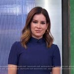 Rebecca’s navy ribbed short sleeve top on Good Morning America