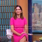 Rebecca’s pink short sleeve sheath dress on Good Morning America