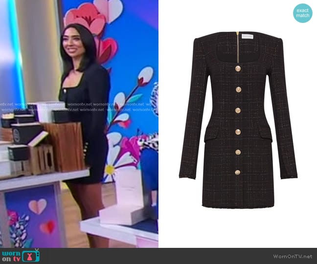 Rebecca Vallance Louie Long Sleeve Mini Dress worn by Annabelle DeGrazio on Good Morning America