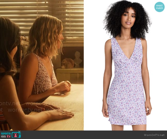 Reformation Calix Mini Dress in Muse worn by Imogen Adams (Bailee Madison) on Pretty Little Liars Original Sin