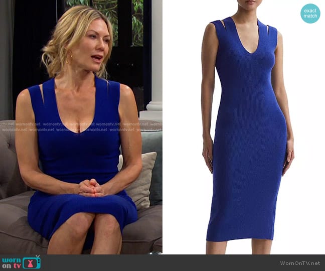 Reiss Kara Rib Knit Bodycon Dress worn by Kristen DiMera (Stacy Haiduk) on Days of our Lives