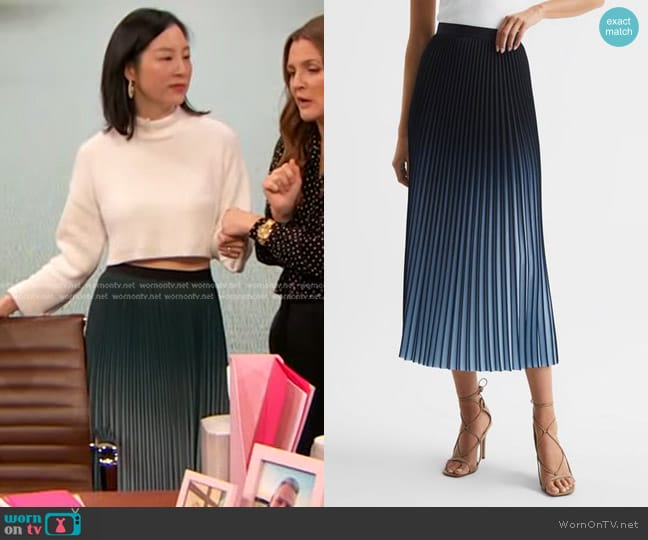 Reiss Marlie Skirt worn by Sara Jane Ho on The Drew Barrymore Show