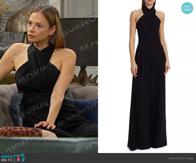 A.L.C. Murphy Halter Belted Jumpsuit worn by Ava Vitali (Tamara Braun ) on Days of our Lives