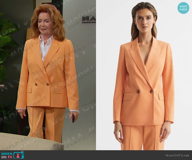 Reiss Emmy Double Breasted Blazer worn by Maggie Horton (Suzanne Rogers) on Days of our Lives