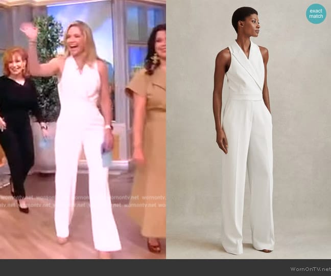 Reiss Lainey Satin Tux Jumpsuit worn by Sara Haines on The View