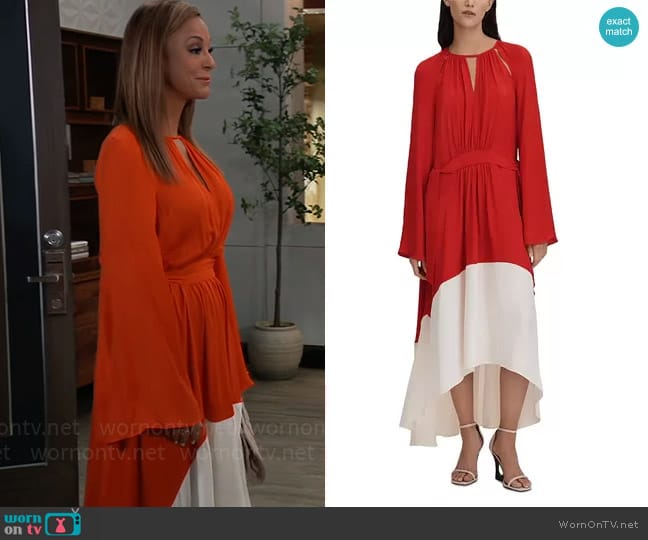 Reiss Luella Color Blocked Midi Dress worn by Natalia (Eva LaRue) on General Hospital