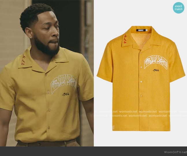 Renowned Tough Love Yellow Button Up worn by Emmett (Jacob Latimore) on The Chi