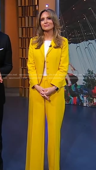 Rhiannon’s yellow blazer and pants on Good Morning America