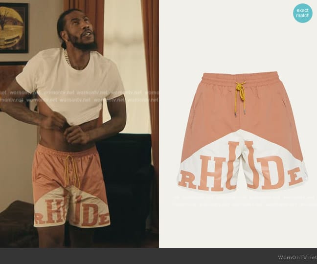 Rhude Colorblock Logo Yachting Shorts worn by Iman Shumpert (Iman Shumpert) on The Chi