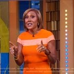 Robin’s orange striped sheath dress on Good Morning America