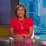 Robin’s pink striped skirt on Good Morning America