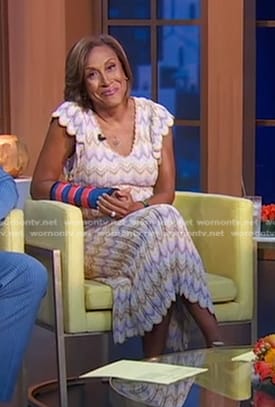 Robin's scalloped crochet midi dress on Good Morning America